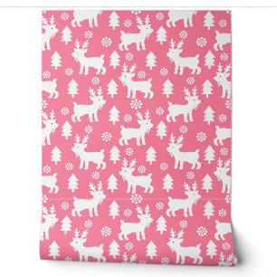 Papier Peint Cute Rose Reindeer Kids Nurserroom