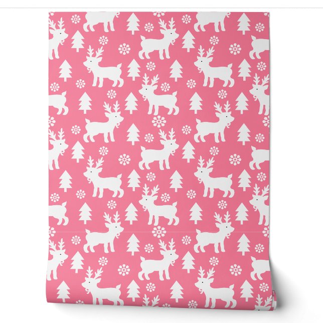 Papier Peint Cute Rose Reindeer Kids Nurserroom (Déroulement)