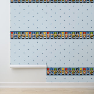 Papier Peint Cute Toy Soldier Nursery Border on Soft Blue