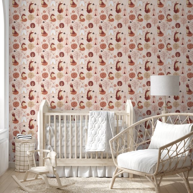 Papier Peint Cute unisex bébé sauvage une pépinière (Enfants)