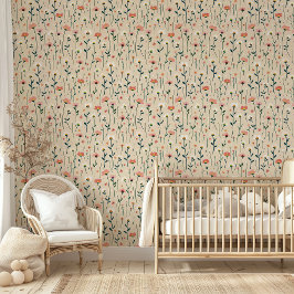 Papier Peint Cute Whimsical Daisy Fleur sauvage Baby Girl Nurse