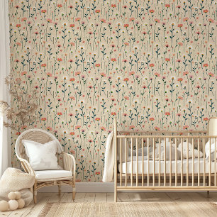 Papier Peint Cute Whimsical Daisy Fleur sauvage Baby Girl Nurse