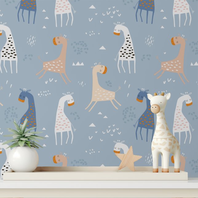 Papier Peint Cute Whimsical Giraffe Moderne Motif pour enfants (Créateur téléchargé)