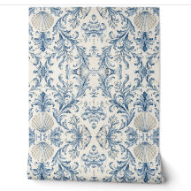 Papier peint damask nautique de maison de plage - 