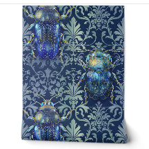 Damask texture luxueuse d'insecte bleu vert
