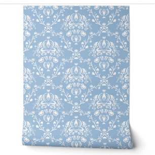 Papier Peint Damassé Bleu Ciel