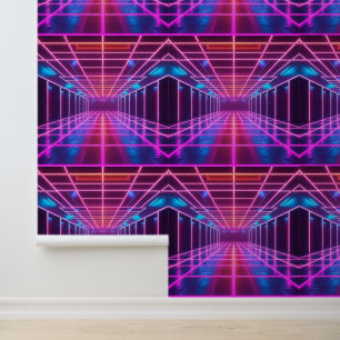 Papier Peint Danse Rétro Cyberpunk Grille Removable