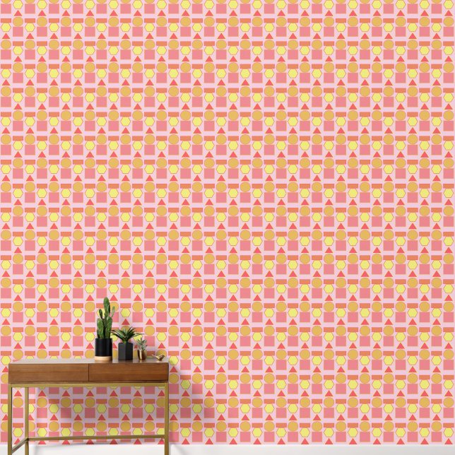 Papier peint de formes géométriques rétro les anné (Couloir)