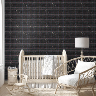 Papier peint de nurserie à carreaux gris foncé aqu