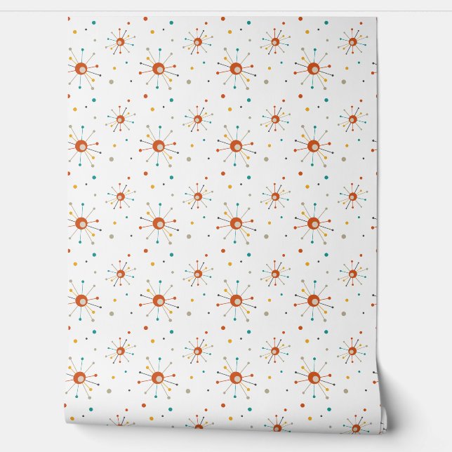 Papier Peint Début de l'ère atomique mi-siècle Motif moderne (Déroulement)
