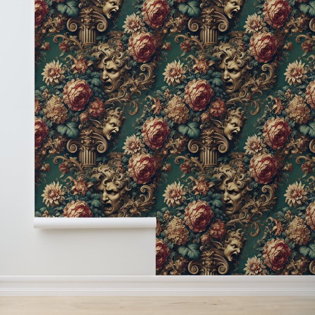 Papier Peint Décadence démêlée - Floral victorien gothique (Application)