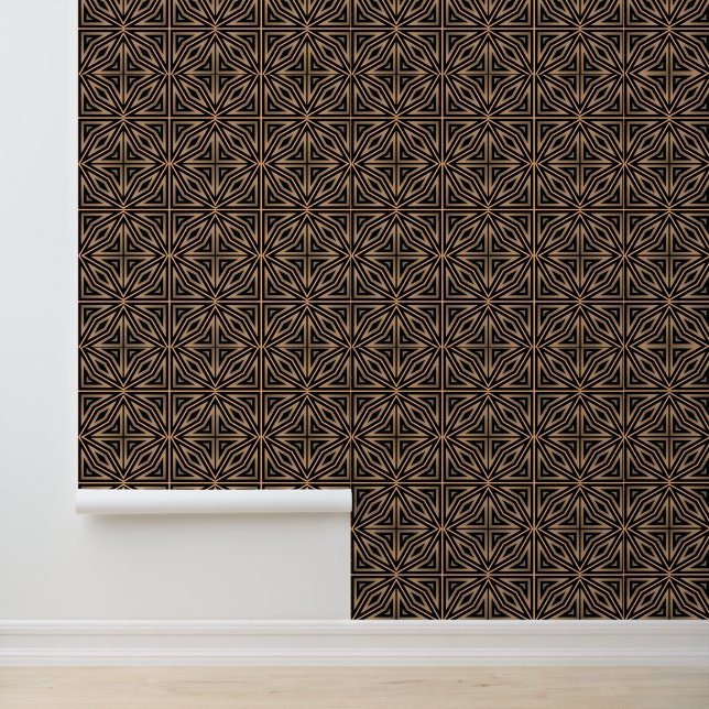 Papier Peint Déco moderne moderne et géométrique Brown et noir  (Application)