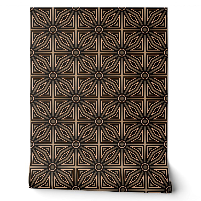 Papier Peint Déco moderne moderne et géométrique Brown et noir  (Déroulement)