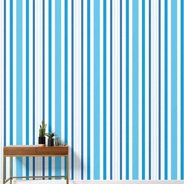 Papier Peint Décor à lignes bleues (Couloir)