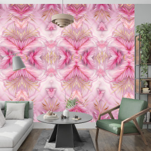 Papier Peint Décor élégant : Feuilles Tropicaux Pink Golden