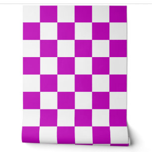 Papier Peint Décor mauve À damiers blanc