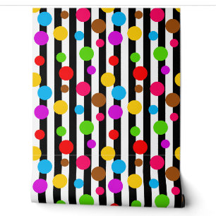 Papier Peint Décor Pois coloré