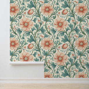 Papier Peint Délicat motif floral aux fleurs rose douce