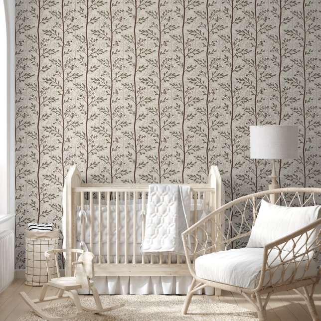 Papier Peint Delicate Flower Buds Bloom Earthy Floral (Enfants)