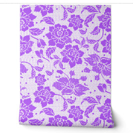 Papier Peint Dentelle florale mignonne violet