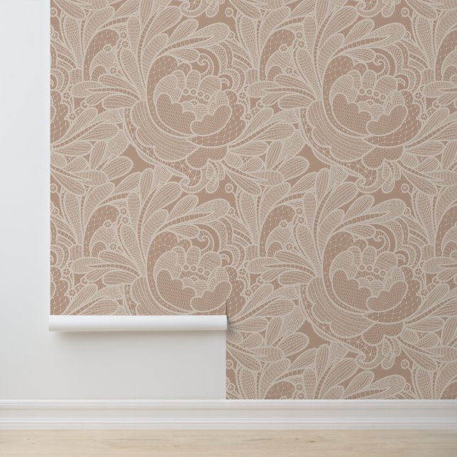 Papier Peint Dentelle romantique dentelle florale (Application)
