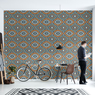 Papier Peint Design abstrait rétro dans le style navajo Ikat.