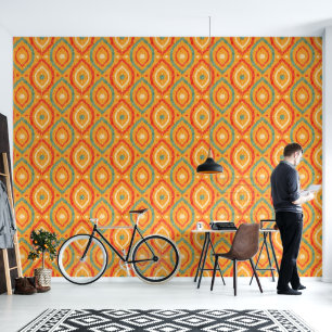 Papier Peint Design abstrait rétro dans le style navajo Ikat.