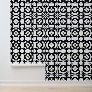 Papier Peint Design chic noir et blanc Déco géométrique moderne