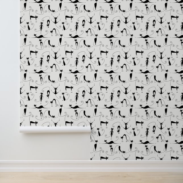 Papier Peint Design de chats noirs (Application)