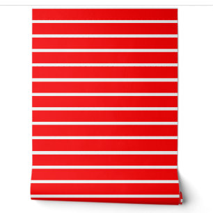 Papier Peint Design en bandes rouge et blanc