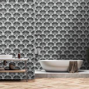 Papier Peint Design géométrique en noir et blanc