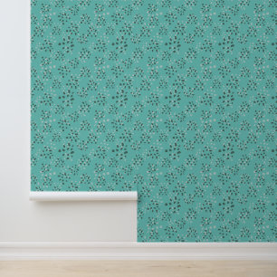 Papier Peint Design Turquoise feuilleté bleu vert