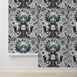 Papier Peint dessin animé joyeux art original blu_eyes black_a