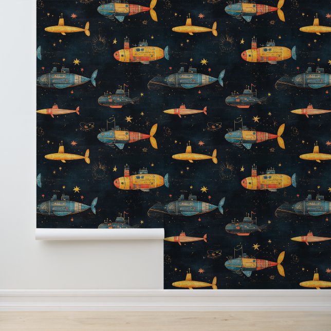 Papier Peint Dessin de chalands sous-marins (Application)