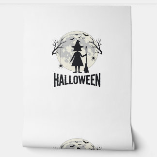 Papier Peint Dessin de gravure vintage de sorcière de Halloween