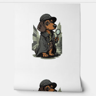 Papier Peint Détective Dachshund - Mystery Solving Dog