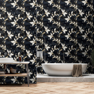 Papier Peint Diamants et fleurs