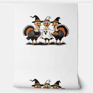 Papier Peint Dindon Halloween Boo, Dinde de Thanksgiving, Effra