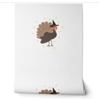 Papier Peint Dindon sorcier avec chapeau et étoiles scintillant