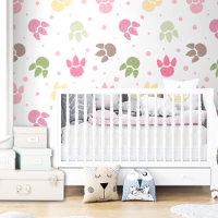 Dinosaure Empreintes Motif fille Pastel coloré