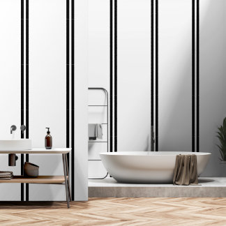 Papier Peint Double Bandes Noires Sur Blanc