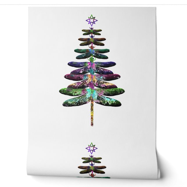 Papier Peint Dragonfly Christmas Tree Chemise Insect Lover Xmas (Déroulement)