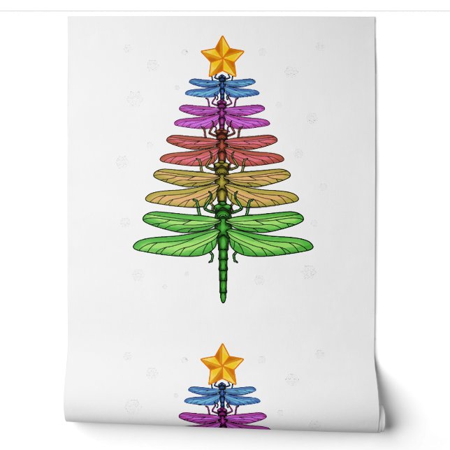 Papier Peint Dragonfly Christmas Tree Chemise Insect Lover Xmas (Déroulement)