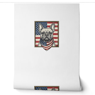 Papier Peint Drapeau vintage patriotique Bouledogue français