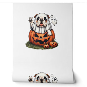 Papier Peint Drôle de bouledogue anglais fantôme Boo Halloween