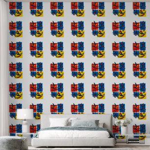 Papier Peint Drôle de motif d'art abstrait Axolotl Piet Mondria