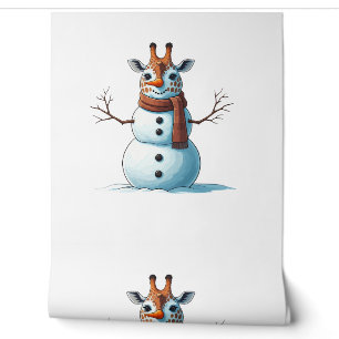 Papier Peint Drôle Giraffe Snowman Scarf Noël Femme Hommes