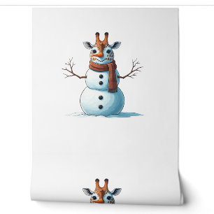 Papier Peint Drôle Giraffe Snowman Scarf Noël Femme Hommes
