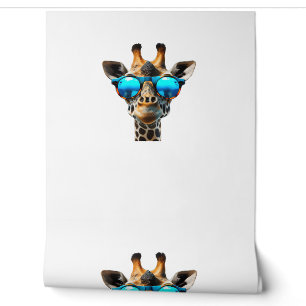 Papier Peint Drôle Giraffe souriante avec lunettes de soleil