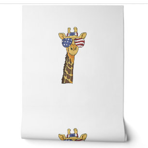 Papier Peint Drôle Juillet 4 US Drapeau Patriotique Giraffe